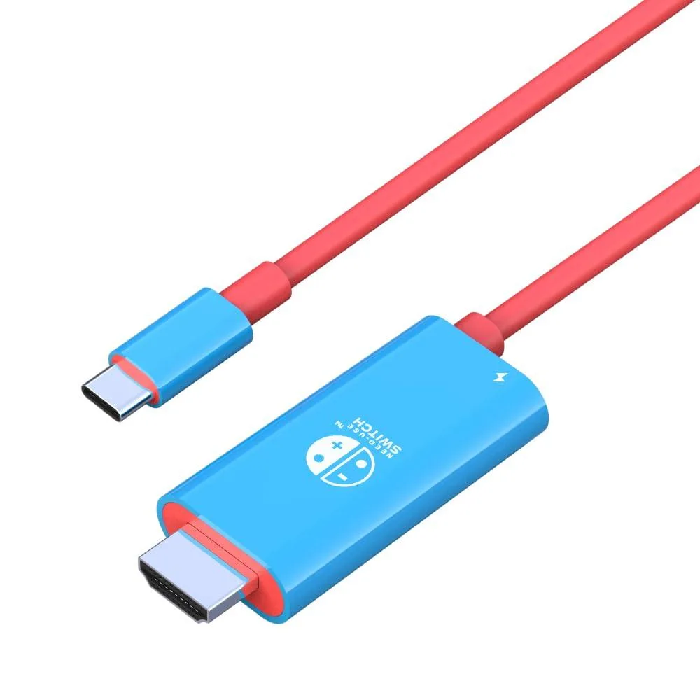  BKELHS BKELHS-ADAPTER USB C to HDMI 2 in 1 Adapter 4K 60Hz 100W PD Red Blue — product photo