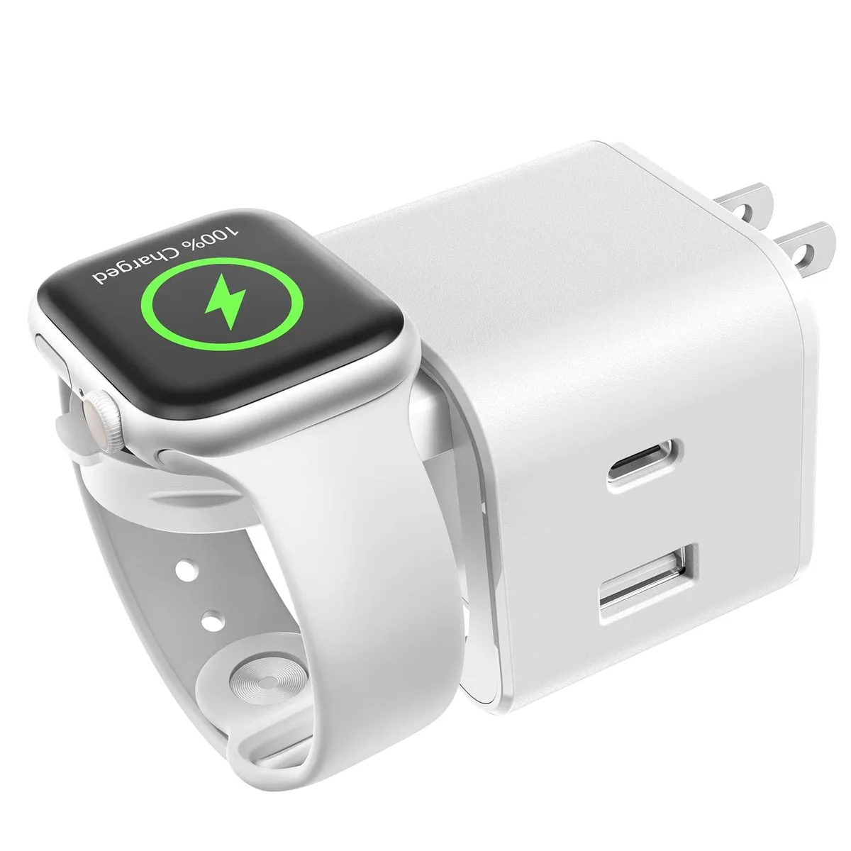 ViewSonic ViewSonic 36W 3-in-1 Charger USB-C USB-A Watch White — product photo
