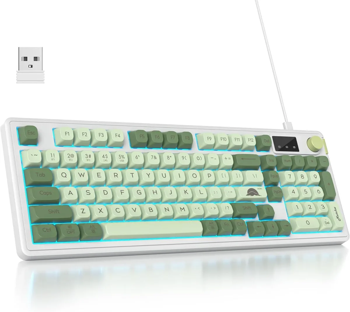 usbroway usbroway 96% 98-key Matcha Green Gaming Keyboard with Knob — product photo
