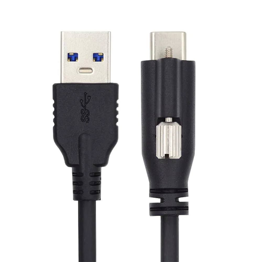 Vszerda USB 3.1 Type-C locking cable to USB 3.0, 2.0M length, male-to-male connectors