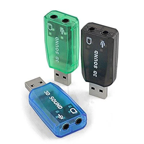  VizGiz USB Sound Card Adapter 5.1 Channel 3 Pack Blue Green Black — product photo
