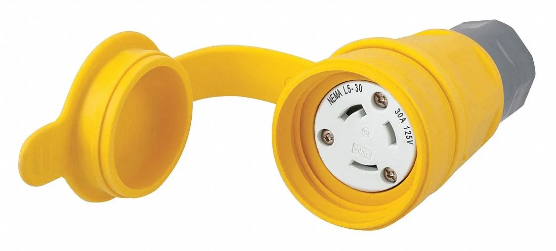 Hubbell Incorporated Hubbell Incorporated HBL29W47 Watertight Locking Connector L5-30R 30A line protection — product photo