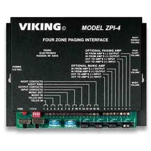 Viking Viking ZPI-4 4-Zone Touch Tone Paging Interface telephone accessory — product photo