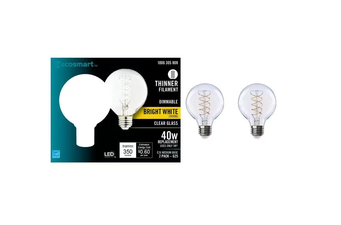 Ecosmart Ecosmart G25 Vintage Edison LED Standard Bulb 2-Pack — product photo