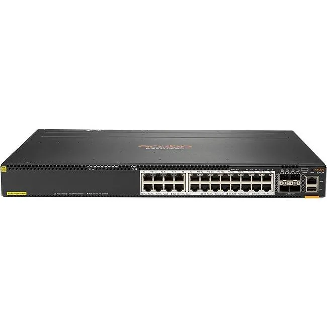 HPE HPE JL660A Aruba 6300M 24SR5 CL6 PoE 4SFP56 network switch — product photo