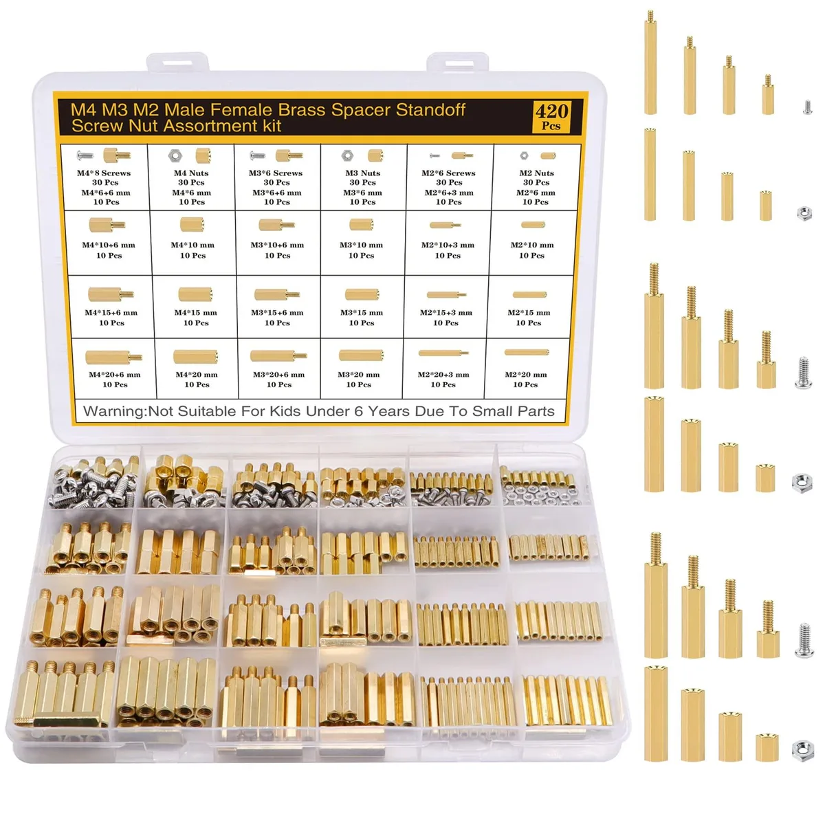Csdtylh 420-Piece M2 M3 M4 Brass Standoffs & Screws Kit — product photo