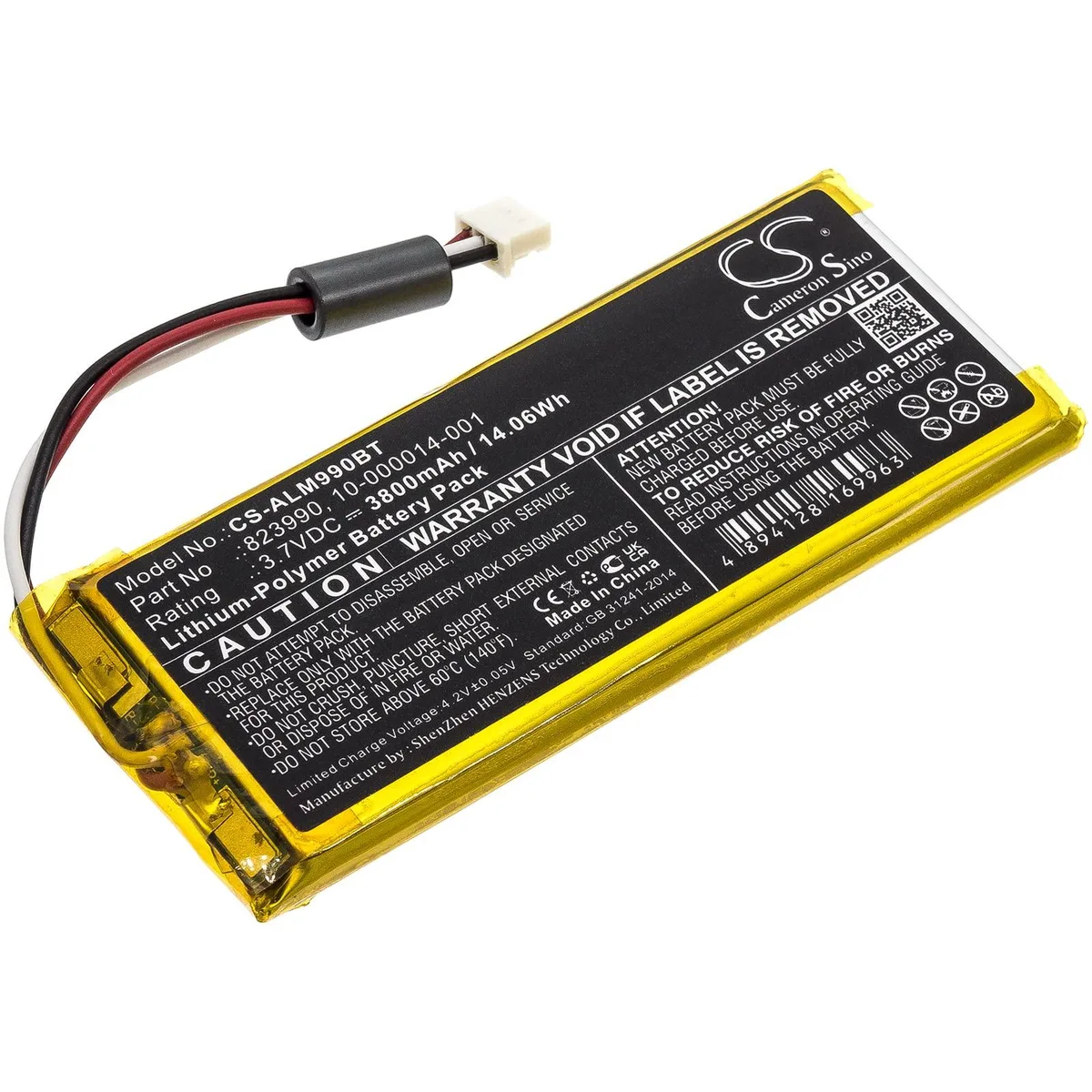  Cameron Sino Replacement Battery for 2GIG GC3 Panel GC3e Panel SP1-GC3 3800mAh 3.7V — product photo