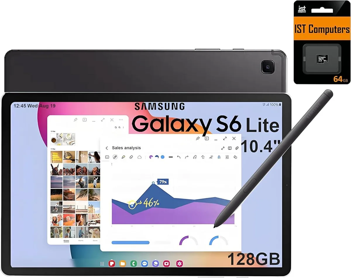 SAMSUNG SAMSUNG Galaxy Tab S6 Lite tablet 10.4" 2K 128GB 4GB 64GB Exynos 1280 Gray — product photo