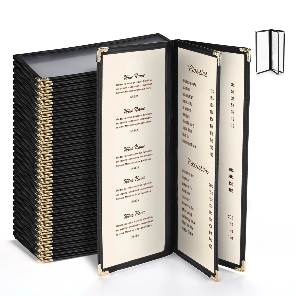 Yescom USA, Inc. Yescom USA, Inc. 26MNC031-411B3-06-30 30 Pcs Menu Cover 4.25 x 11" 6 View accessory — product photo