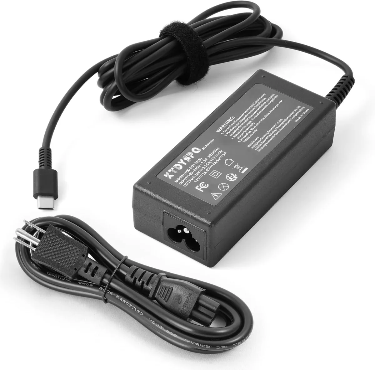 Kenuco Kenuco 65W USB-C AC Adapter for HP EliteBook 1040 G10 860 G10 ZBook Firefly Envy Spectre x360 Chromebook — product photo