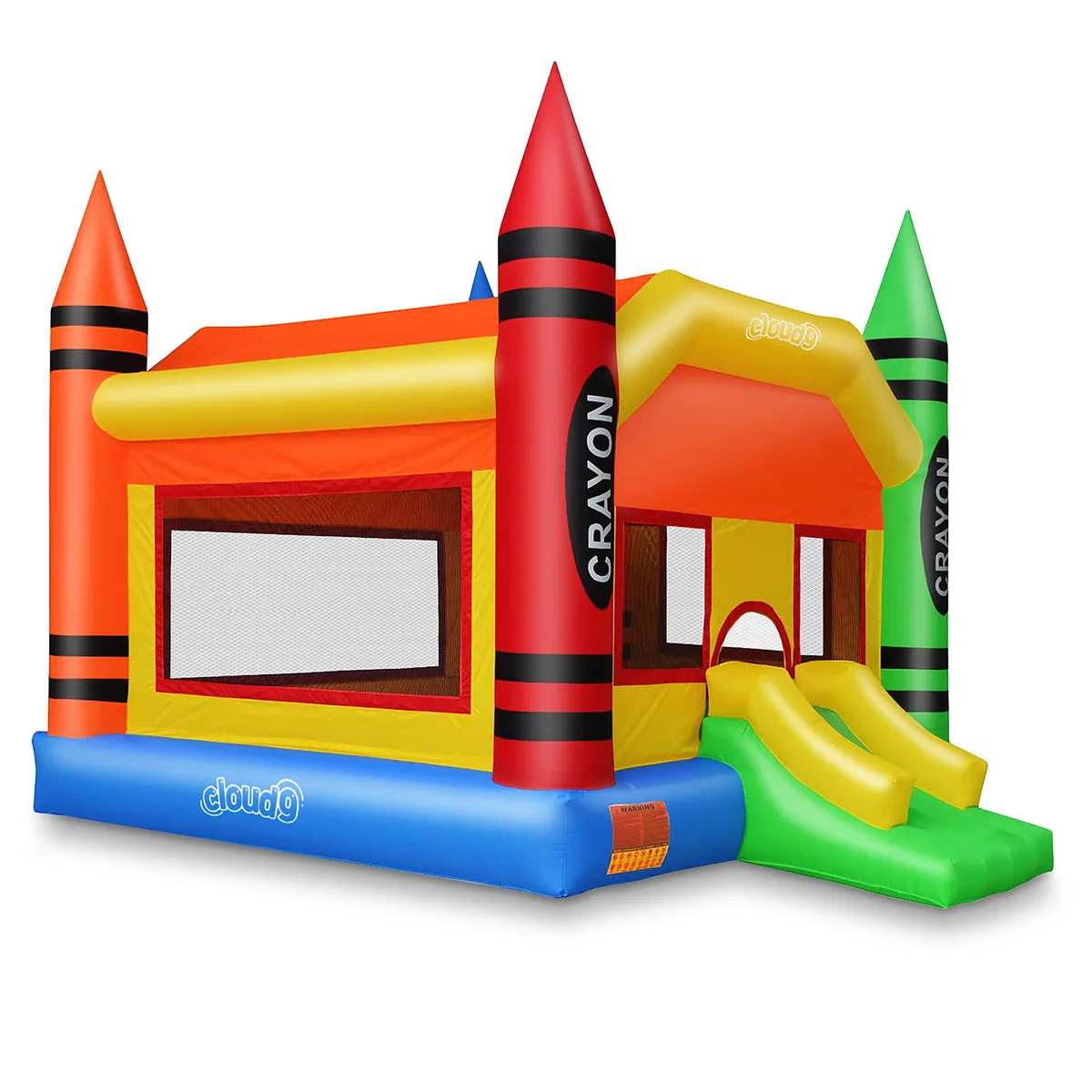 Cloud Nine Cloud Nine Crayon Bounce House with Slide 16x13x12 ft outdoor toy — product photo