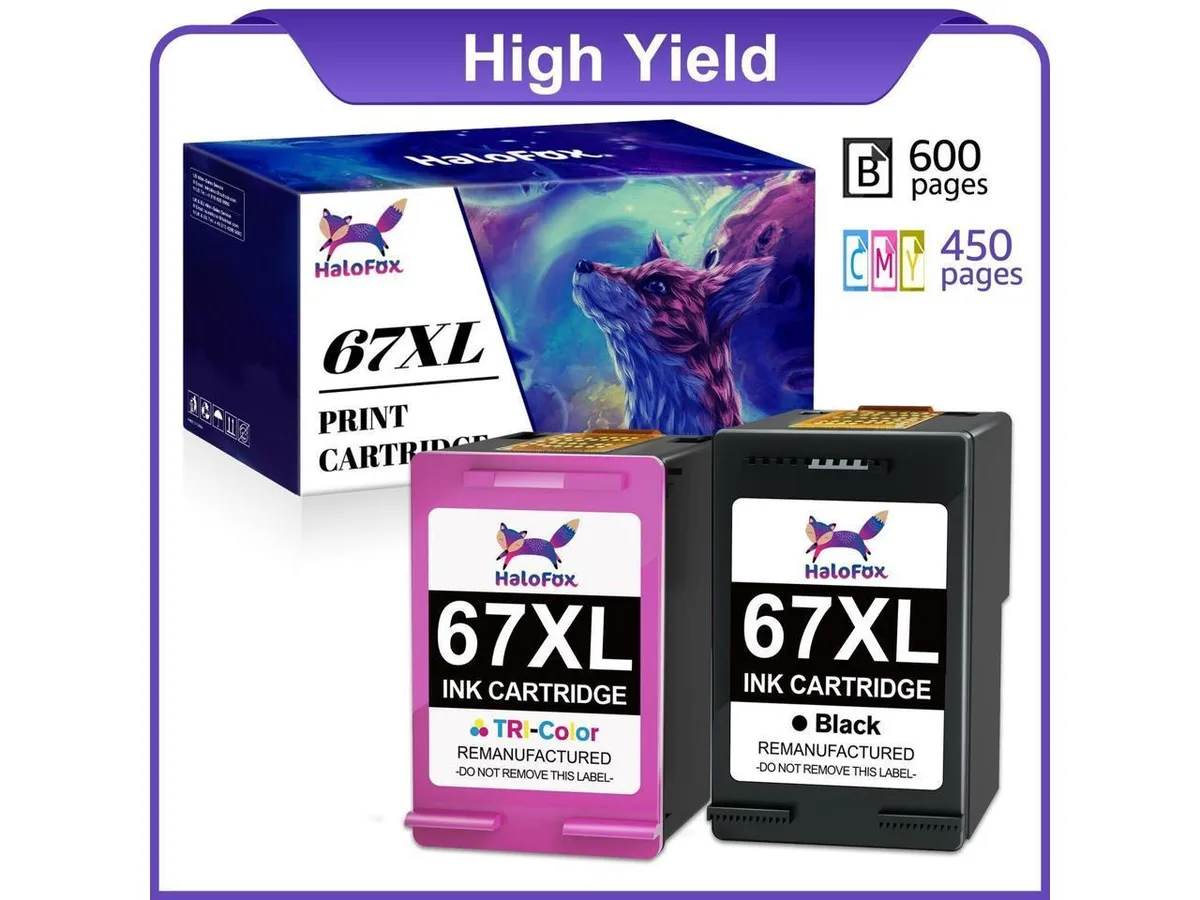 V4ink V4ink 67XL Black &amp; Tri-Colour Ink Cartridge 2-Pack — product photo