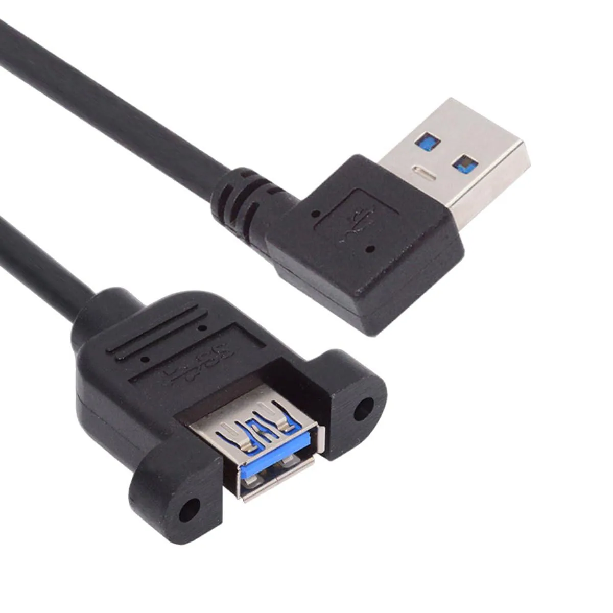 Fervit Fervit USB 3.0 Male to Female Type-A Left Angled Panel Mount Cable 30cm — product photo