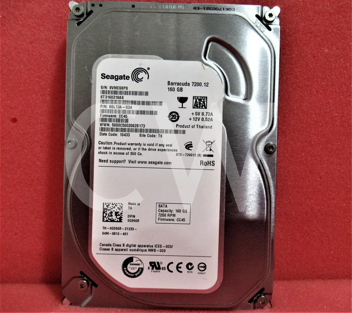 Seagate Seagate ST3160318AS 160GB 7200 RPM 3.5" SATA internal hard drive — product photo