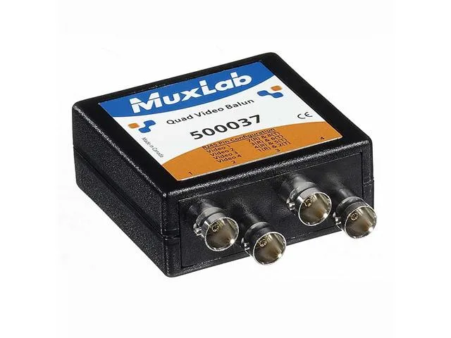 MuxLab MuxLab 500037 quad video balun BNC repeater — product photo