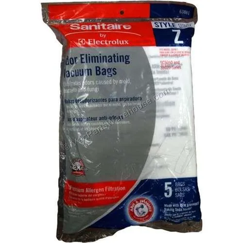 White rectangular paper vacuum bags in a pack of five