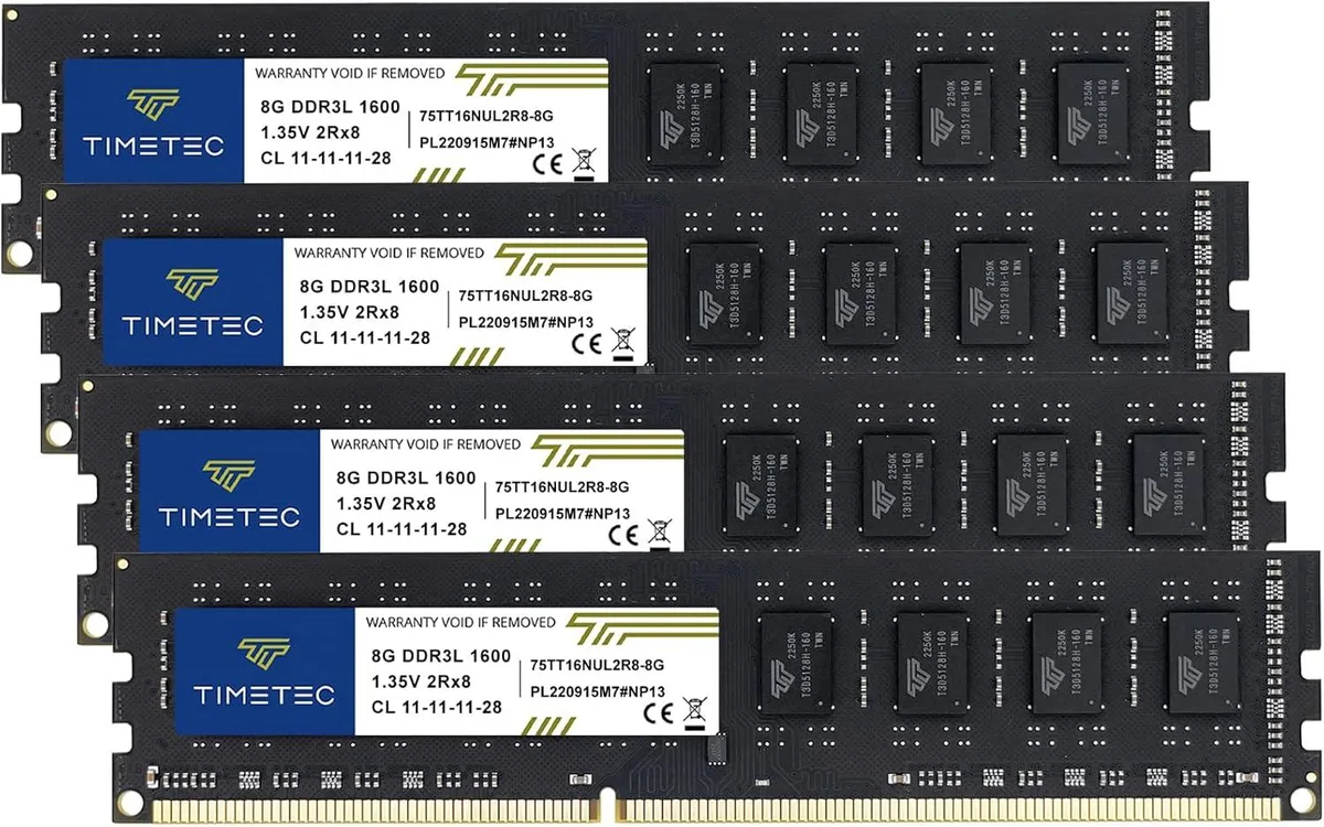 Timetec Timetec 32GB (4x8GB) DDR3L 1600MHz CL11 1.35V/1.5V 240-pin UDIMM desktop RAM — product photo