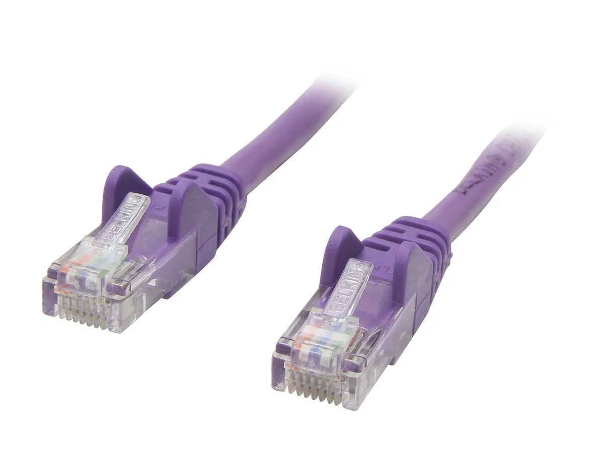Belkin Belkin A3L791-07-PUR-S 7 ft Cat5e network ethernet cable — product photo