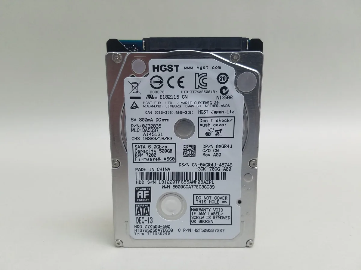 HGST HGST Travelstar Z7K500 HTS725050A7E630 500GB 2.5" SATA internal hard drive — product photo