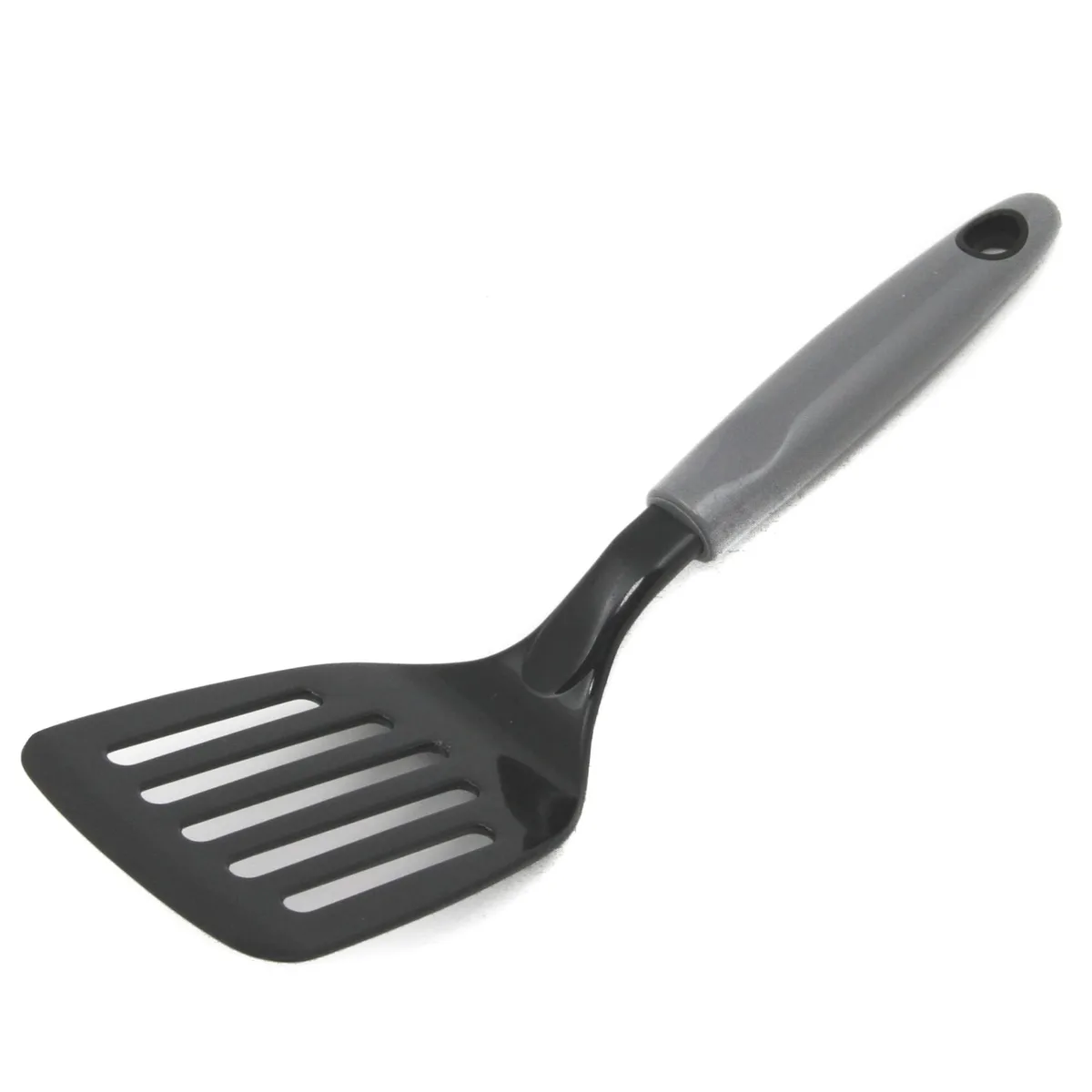 Grey nylon turner with short handle, 10.5 inches long