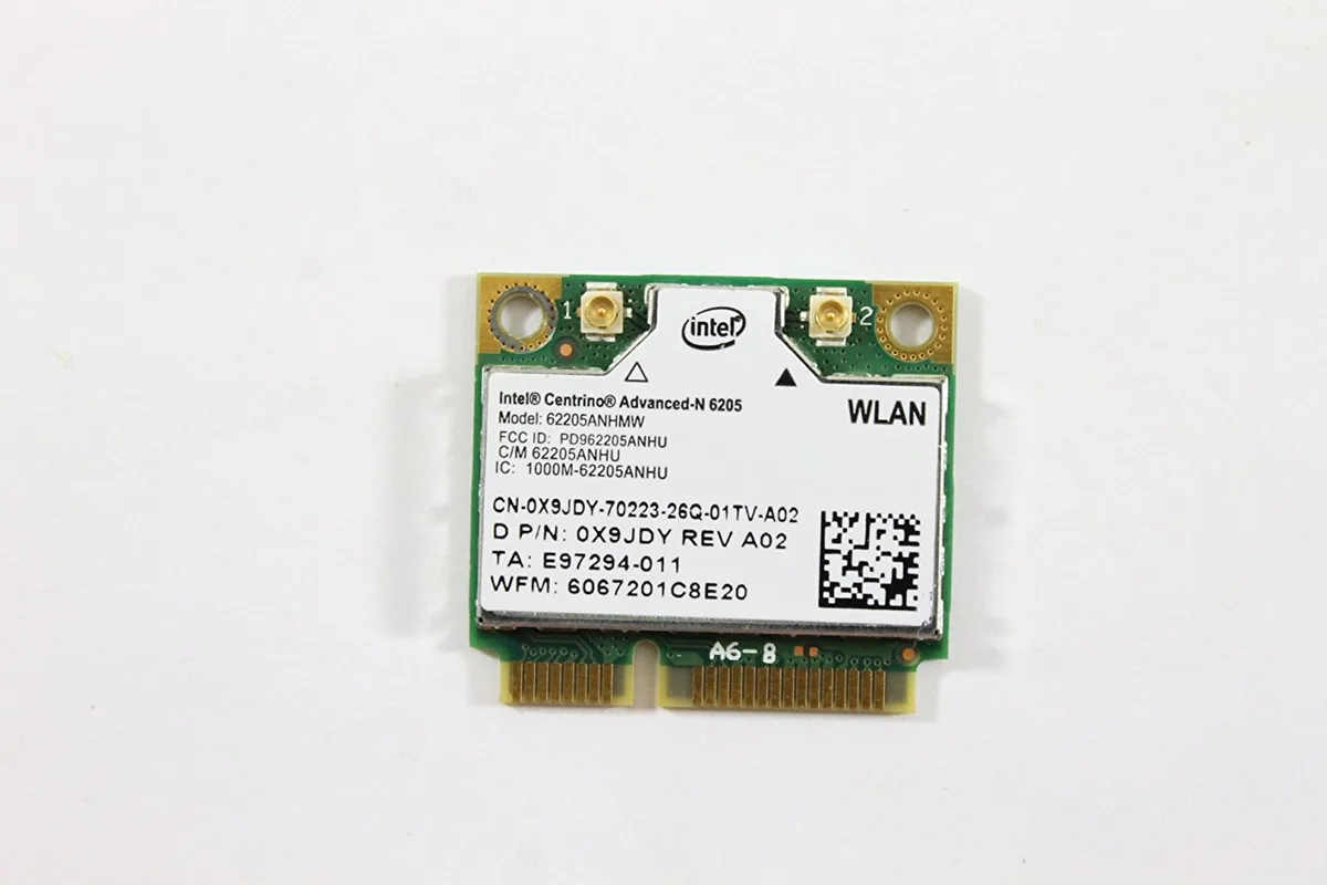 DELL DELL Intel Centrino Advanced-N 6205 Wireless WiFi 802.11 a/b/g/n Half-Height Mini-PCI Express Card X9JDY — product photo