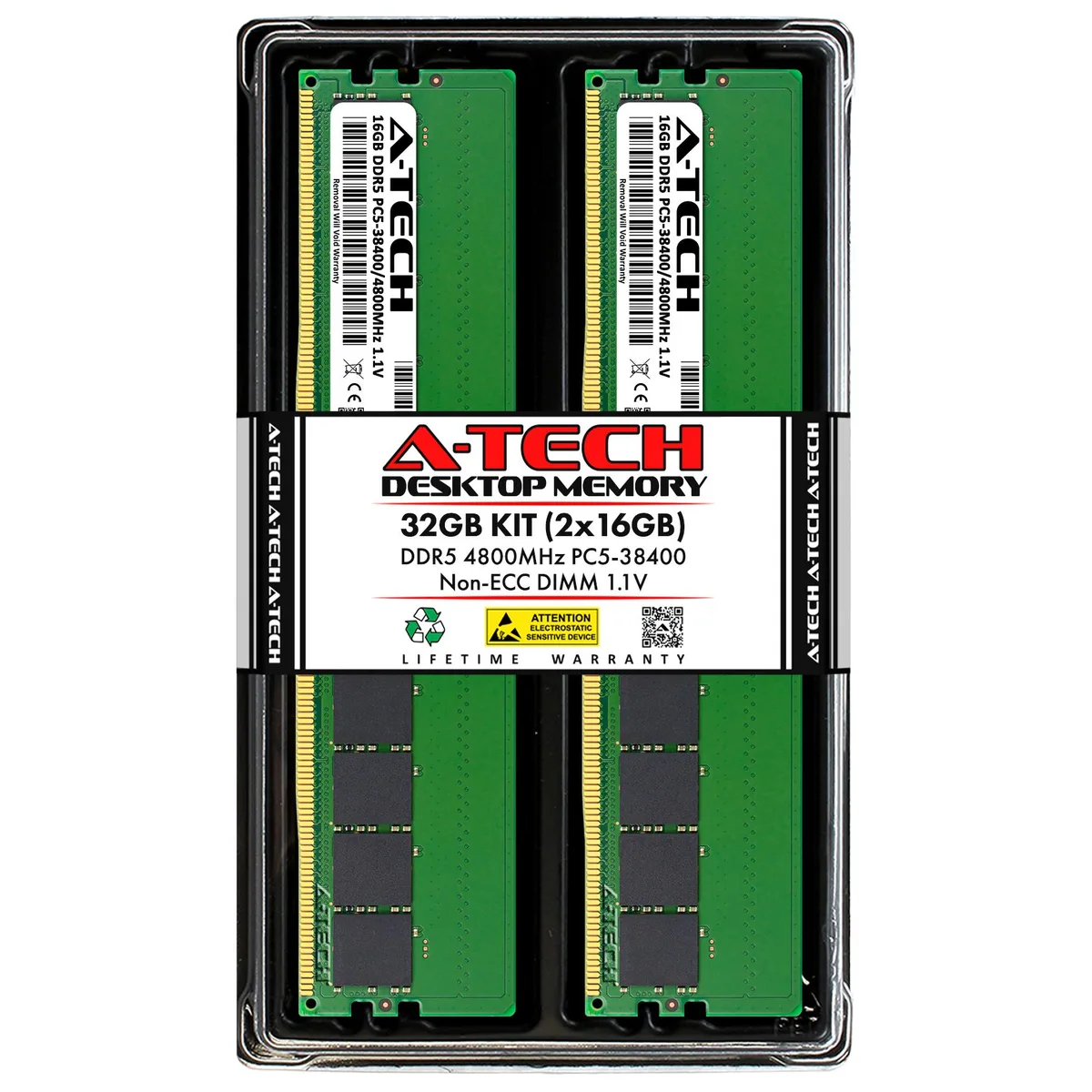 A-Tech A-Tech 32GB (2x16GB) DDR5 4800 CL40 1.1V Desktop RAM — product photo