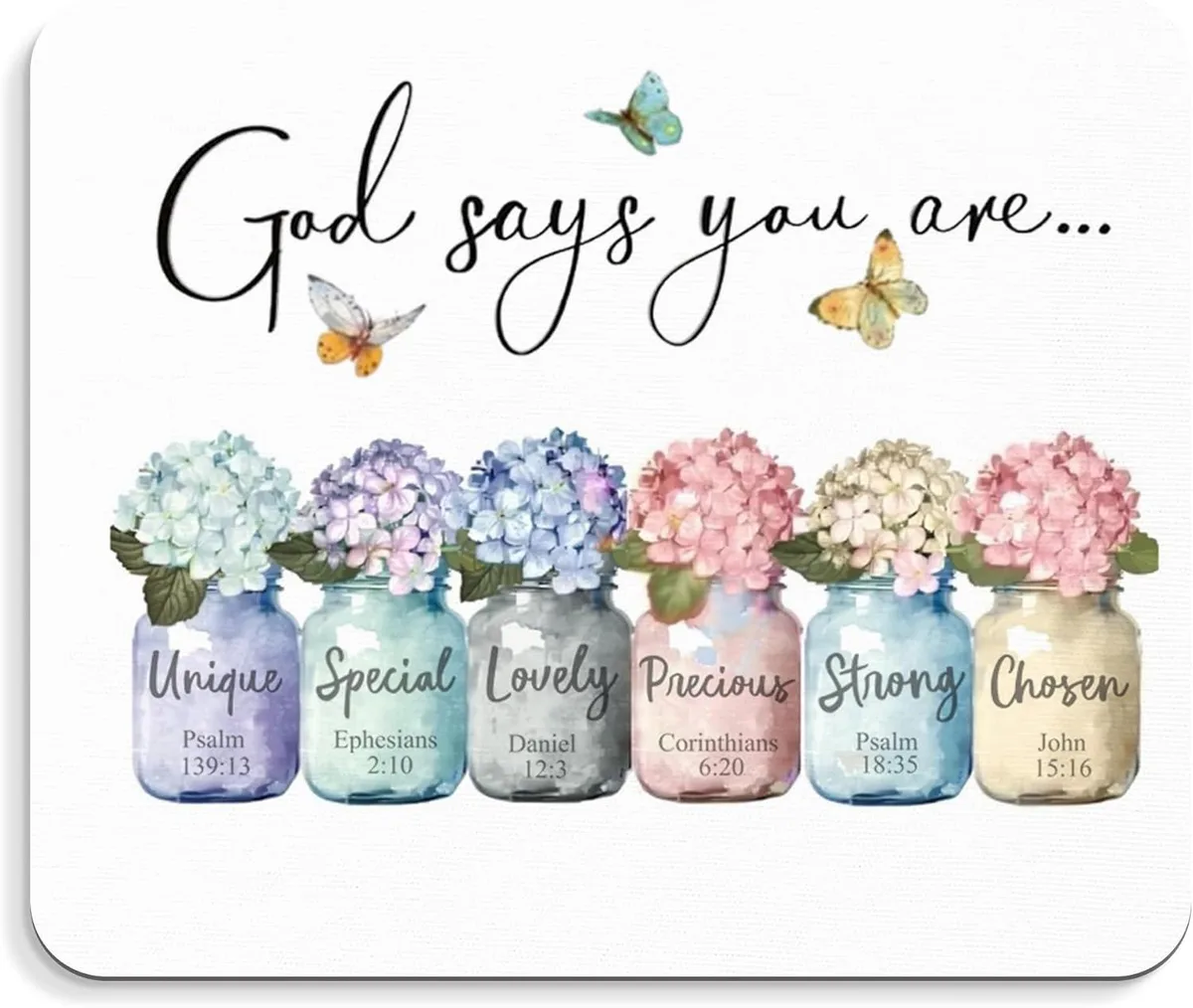 BAOFENG BAOFENG Inspirational Christian Mouse Pad God Says You Are 9.5x8.0 Inches — product photo