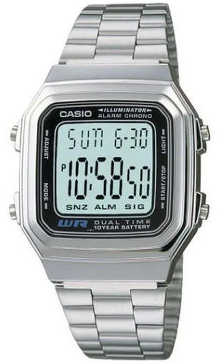 CASIO CASIO A-178WA-1 Digital Watch Silver Steel Band — product photo