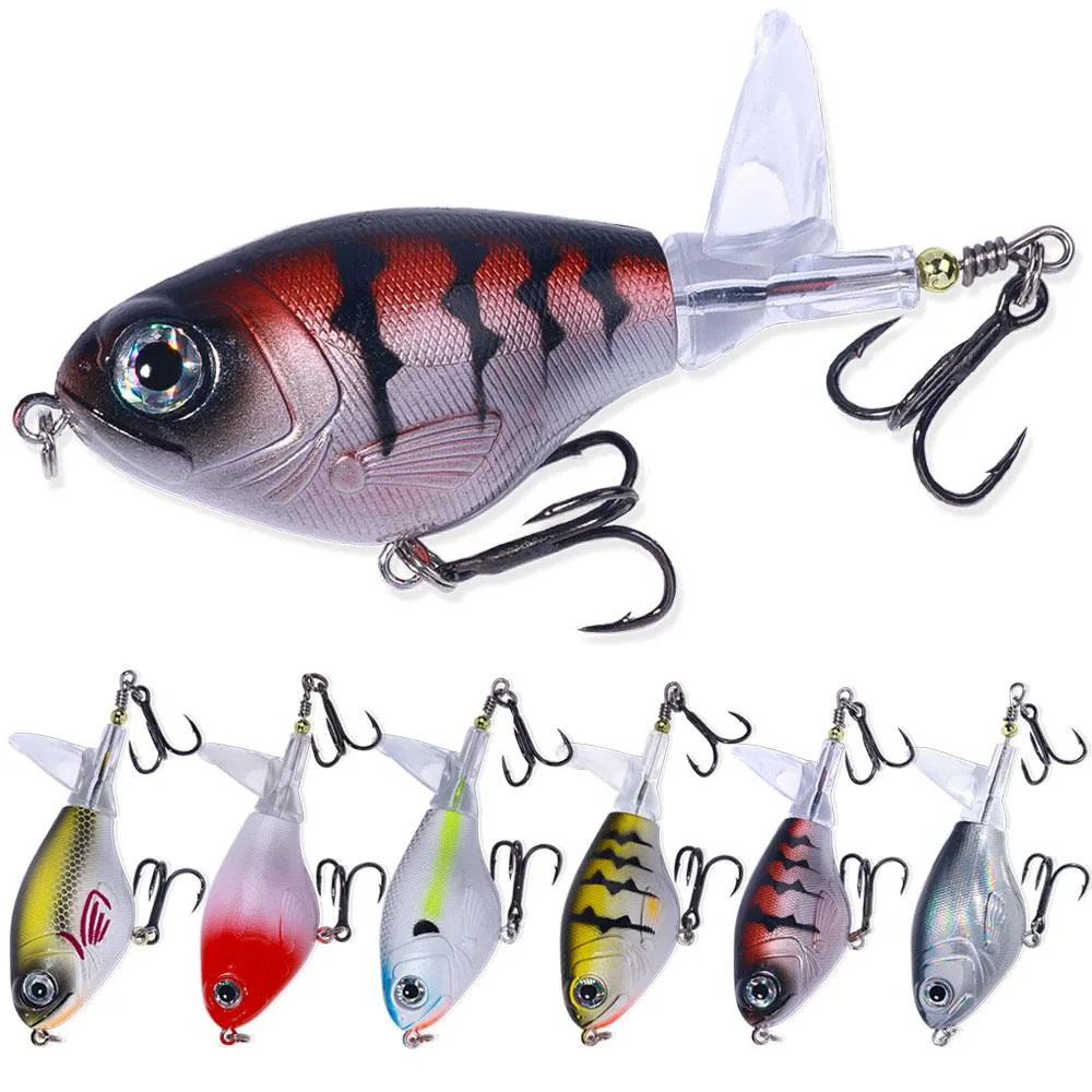 Six surface lures with soft rotating tails, 8.2cm, 11.4g