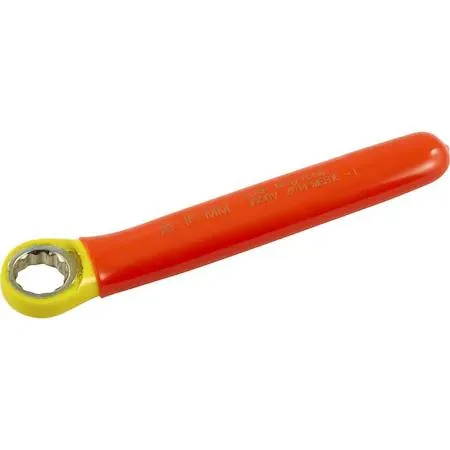 Orange and yellow insulated 16 mm 12-point combination wrench