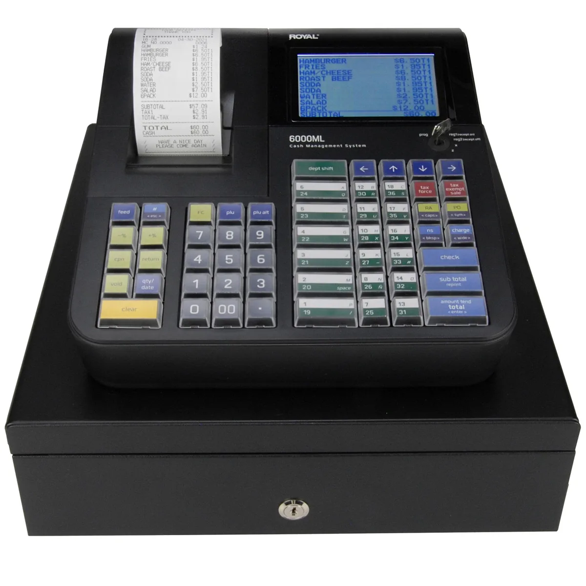 Royal Royal 6000ML Cash Register Black 6000 PLU 24 Depts — product photo