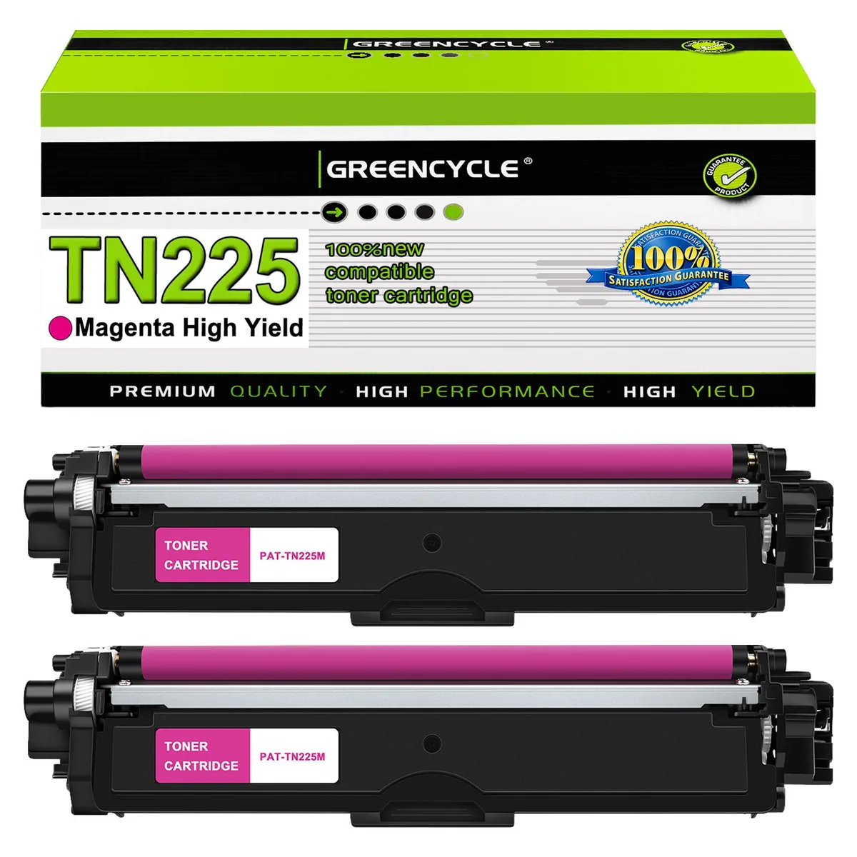 GREENCYCLE GREENCYCLE TN225 Magenta Toner Cartridge 2 Pack 2200 Pages — product photo