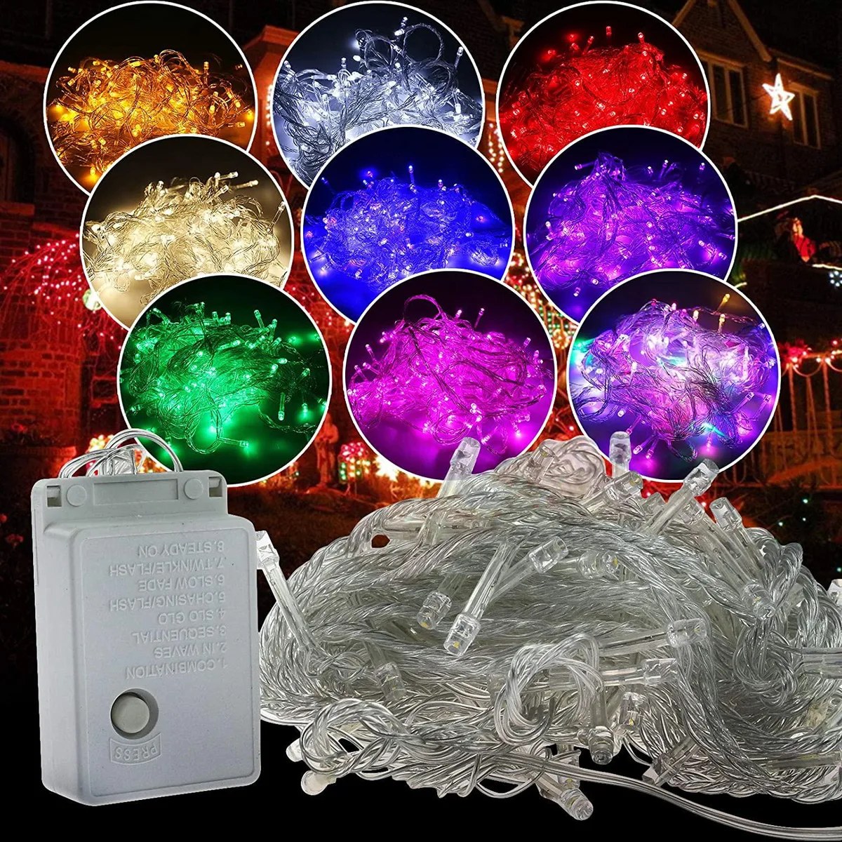 Vetroo Vetroo 10 m 100 LED String Lights Battery Red — product photo
