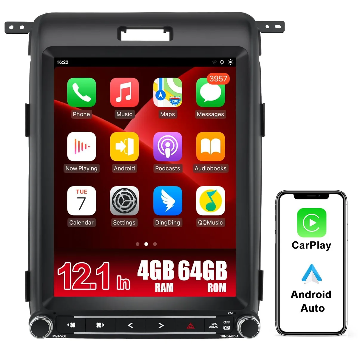 litillbuly litillbuly Car HD Radio 12.1" Android 13 4GB 64GB Ford F150 2013 2014 — product photo