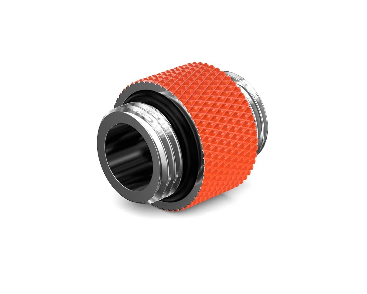 PrimoChill PrimoChill Dual Male G1/4 Coupler SX UV Orange 20mm — product photo