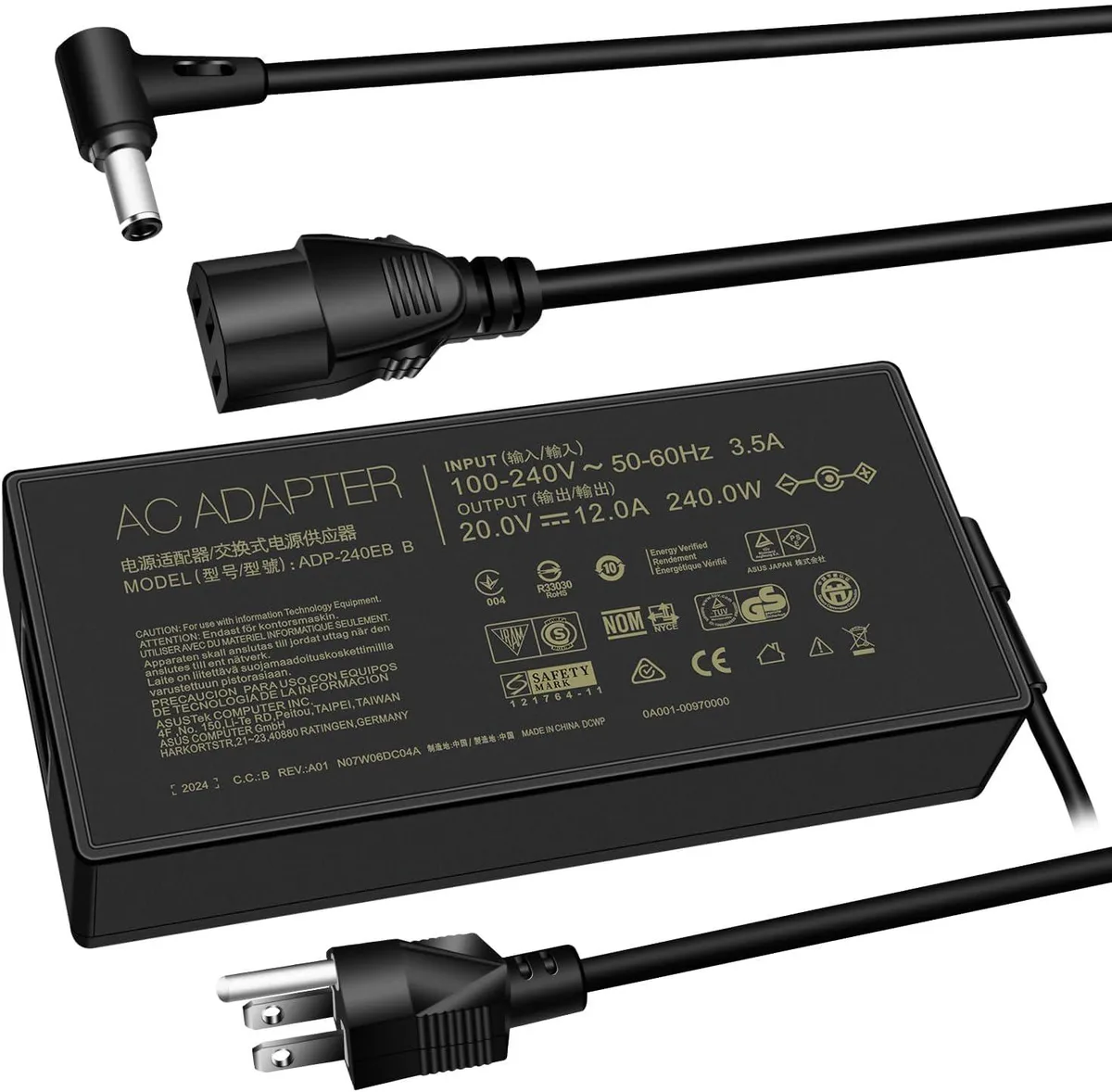 saiwan saiwan 240W AC Adapter ADP-240EB B 20V 12A 6.0x3.7mm — product photo