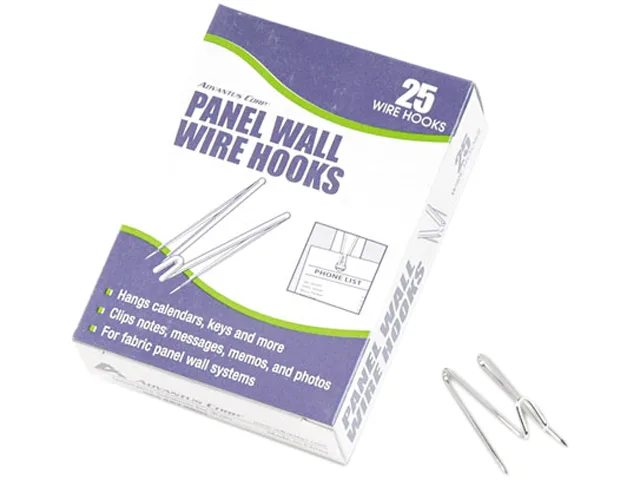 Advantus Advantus 75370 Panel Wall Wire Hooks Silver 25 Pack office furniture — product photo