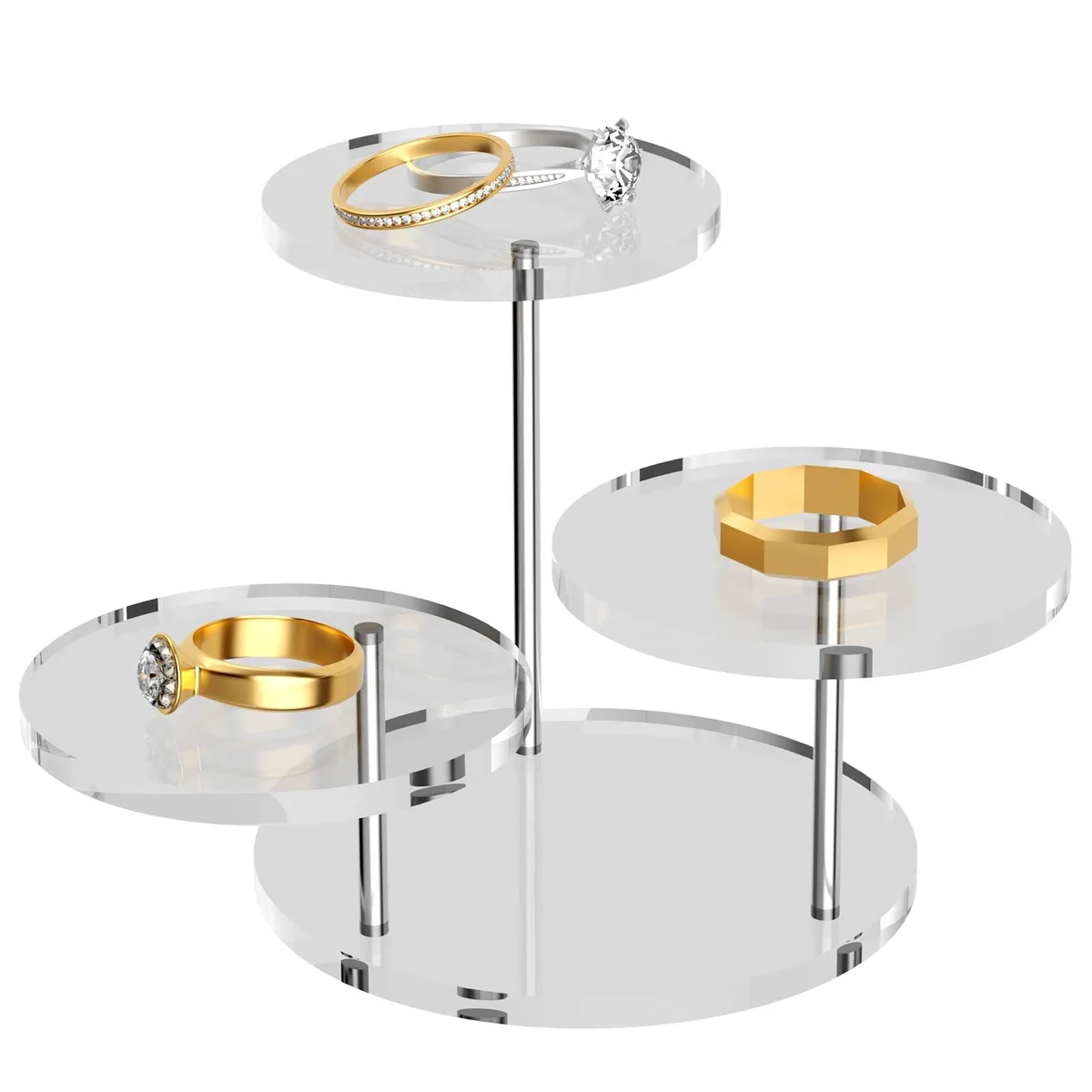  StillSpace Round Acrylic Display Riser Stands 3 Tier Clear 1 Pack — product photo