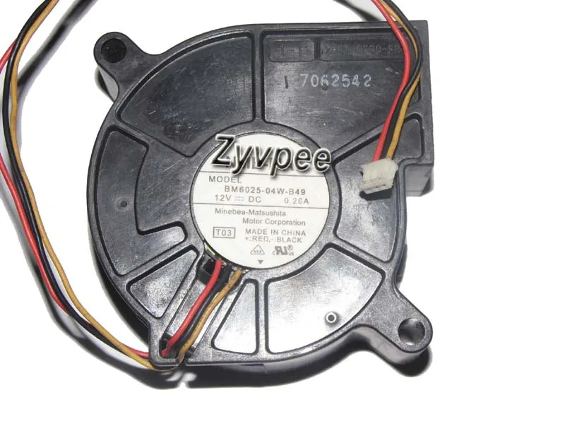 Zyvpee Zyvpee BM6025-04W-B49 T03 60x25mm 12V 0.26A 3-pin blower case fan — product photo