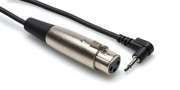 Hosa Technology Hosa Technology XLR3F to Right-angle 3.5 mm TS Microphone Cable 5 ft camera accessory — product photo