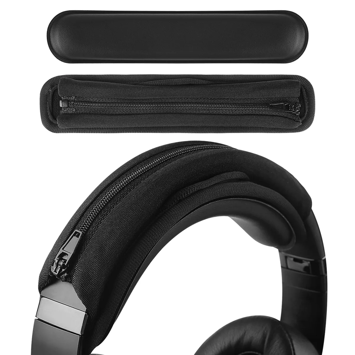 Geekria Geekria Hook and Loop Headband Cover Pad Set Black — product photo