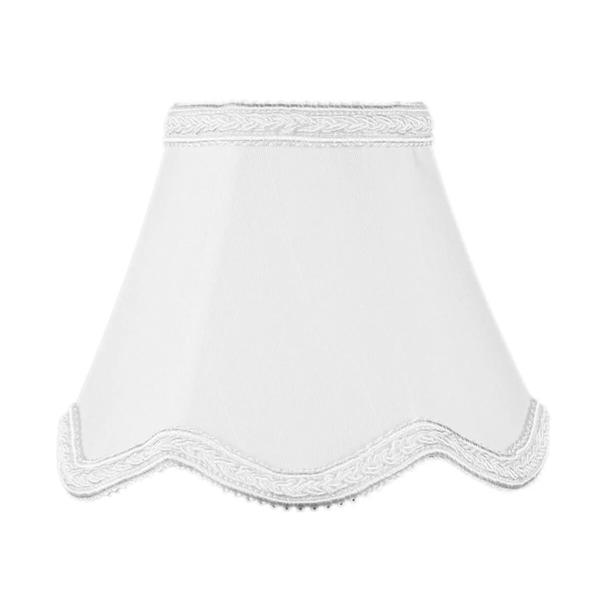 Home Concept Home Concept White Scallop Stretch Clip-on Candelabra Lampshade 2.5" Top — product photo