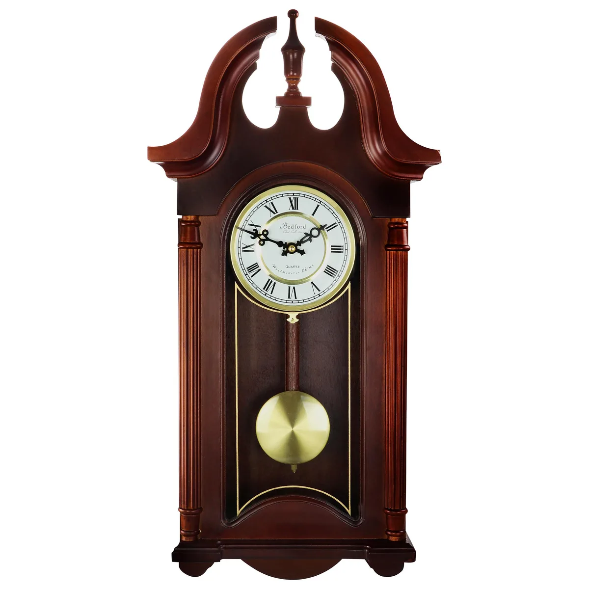 Bedford Clock Collection Bedford Clock Collection 51097089M Wall Clock Colonial Mahogany Cherry Oak Finish — product photo
