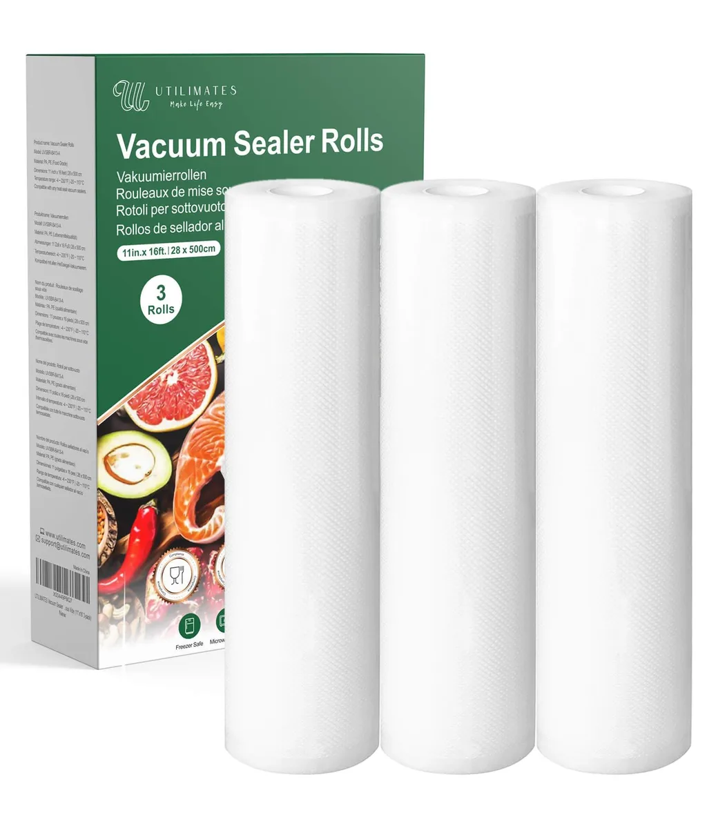  UTILIMATES UVSBR-B413-A Vacuum Sealer Rolls 11" 16' 3-pack — product photo