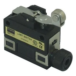 Small rectangular switch with vertical lever arm, matte finish