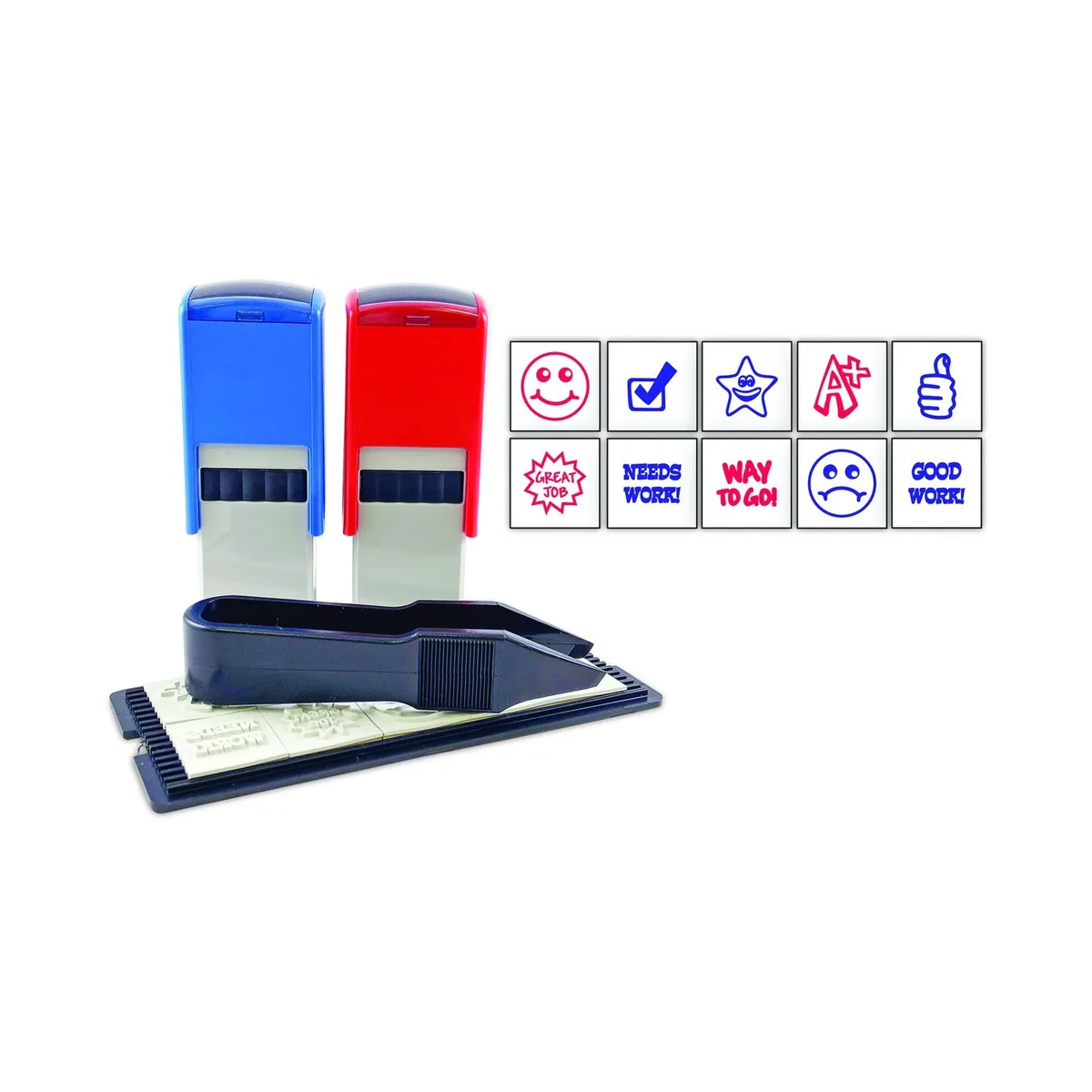 Trodat Trodat Printy 10-in-1 Teacher Stamp Kit 0.63" Blue/Red 4630 — product photo