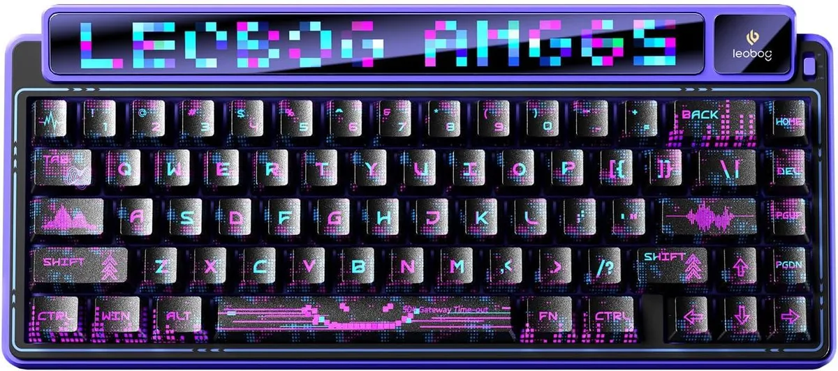 TUKO TUKO AMG65 Dual-Screen 65% Mechanical Gaming Keyboard Purple — product photo