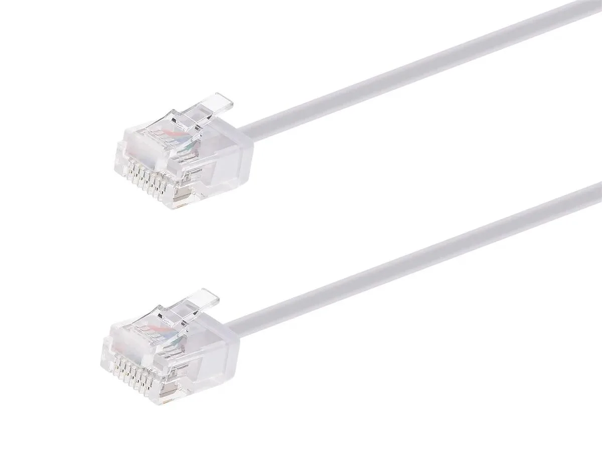 Monoprice Inc. Monoprice Inc. 134213 Cat6 network ethernet cable 0.5 ft White 32AWG 2.6mm bootless — product photo