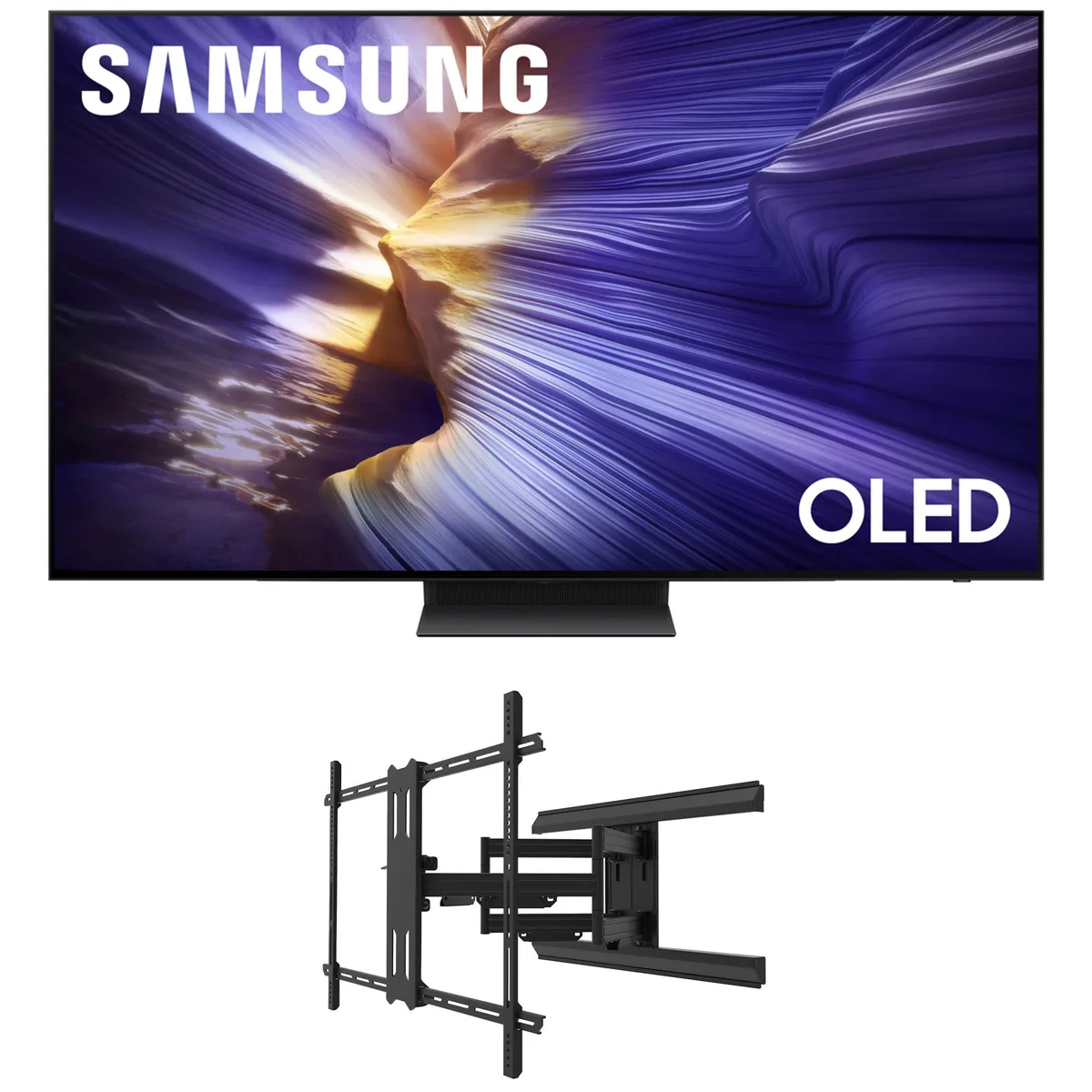 SAMSUNG Samsung QN77S90FAFXZA 77" 4K OLED Smart TV with Kanto PMX800 Mount (2025) — product photo
