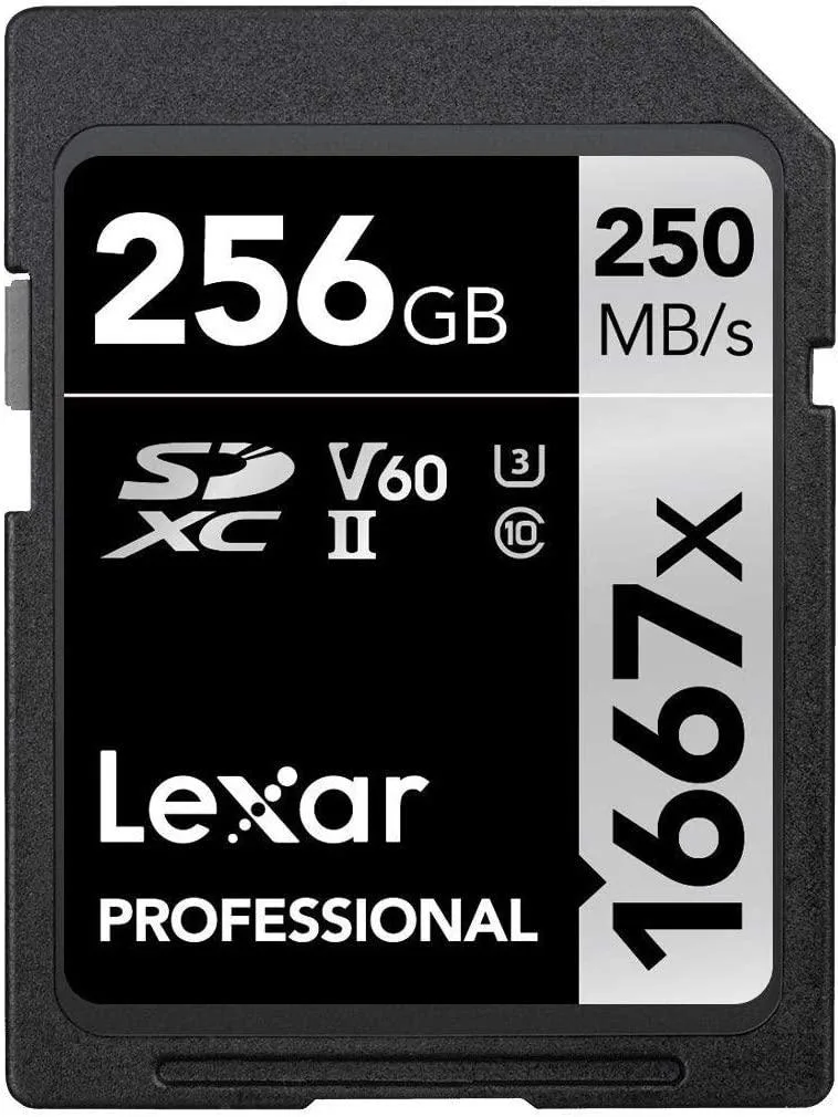 Lexar Lexar Professional 1667x 256GB SDXC UHS-II/U3 memory card (LSD256CBNA1667) — product photo